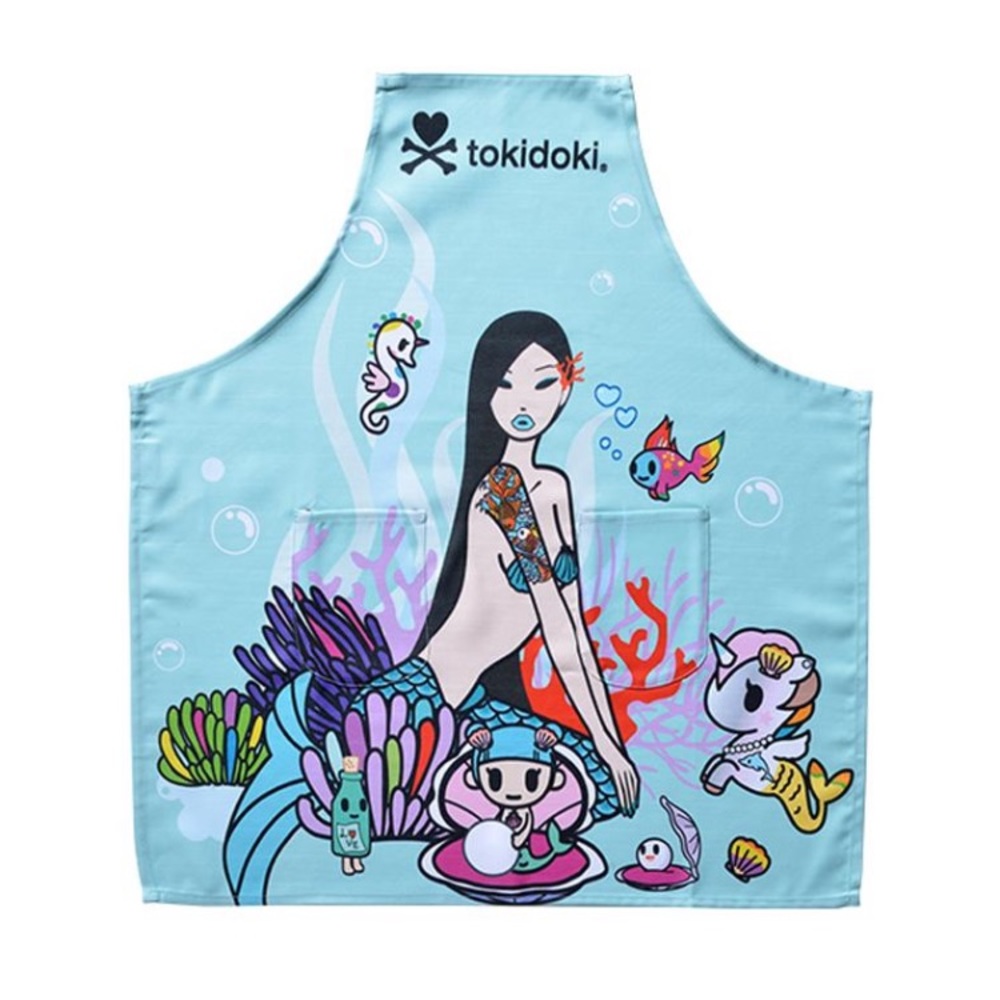 NWT Tokidoki Girl Mermaid Light Baby Blue Apron